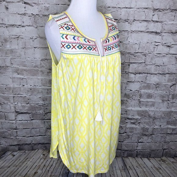 Anthropologie One September Yellow Boho Tassel Top - Picture 11 of 12